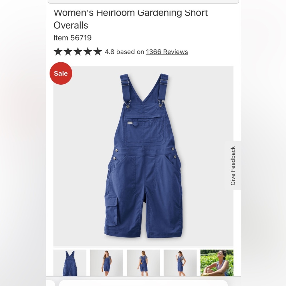 Duluth Trading Co gardening short overalls